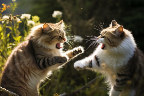 a cat fight is a common cause for an abscess, which in turn is a common cause for chest pain in a cat.